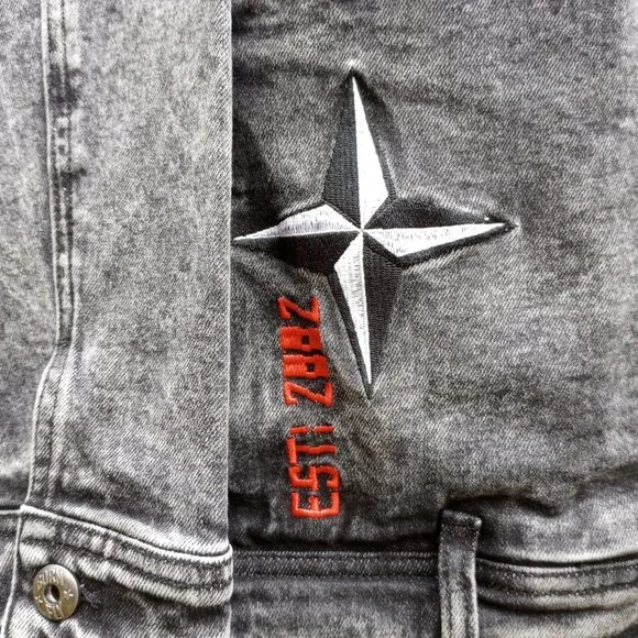 BORN FLY Embroidered Denim Jacket - Picture 15 of 16